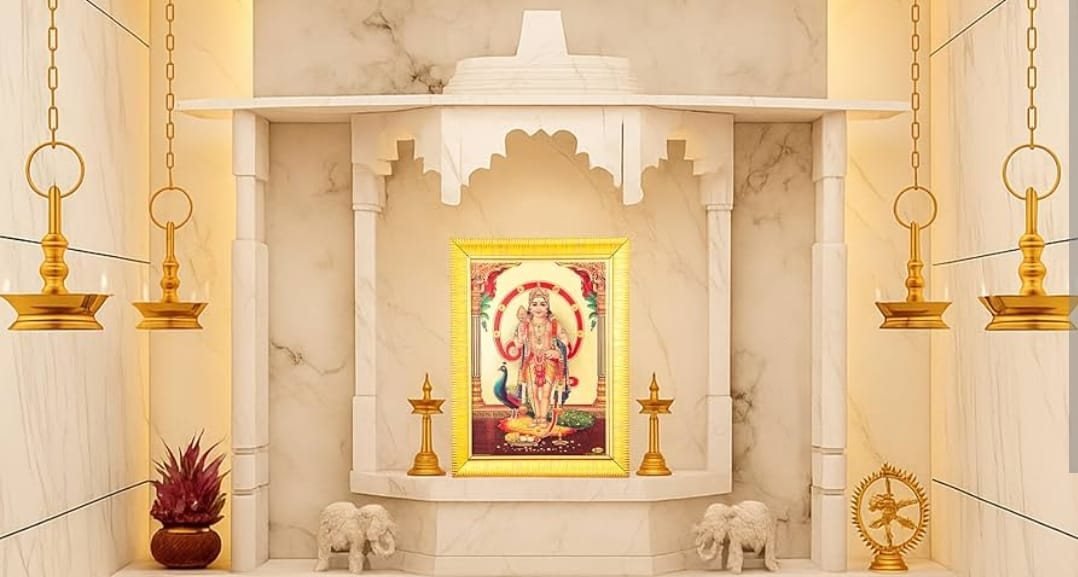 Marble pooja room design